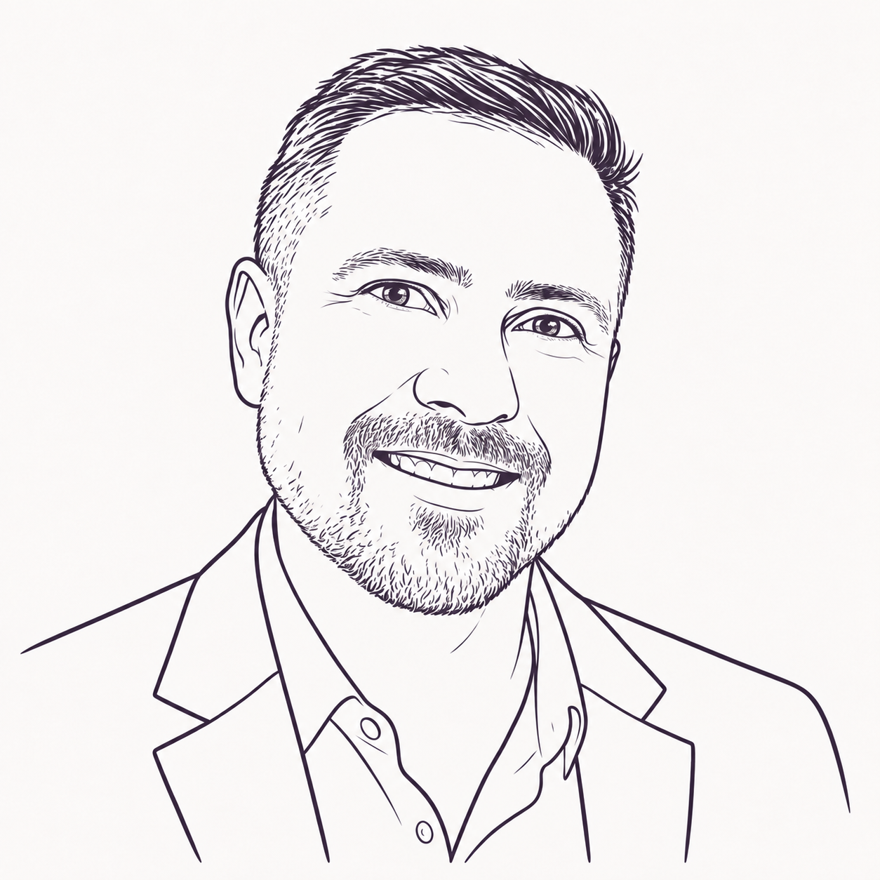 Dark outline illustration of Daniel Gagnon